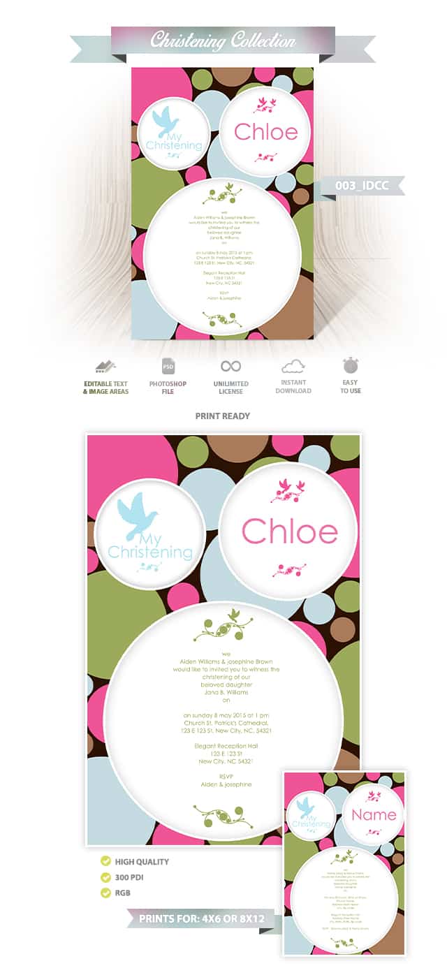 Christening Invitation Design 003