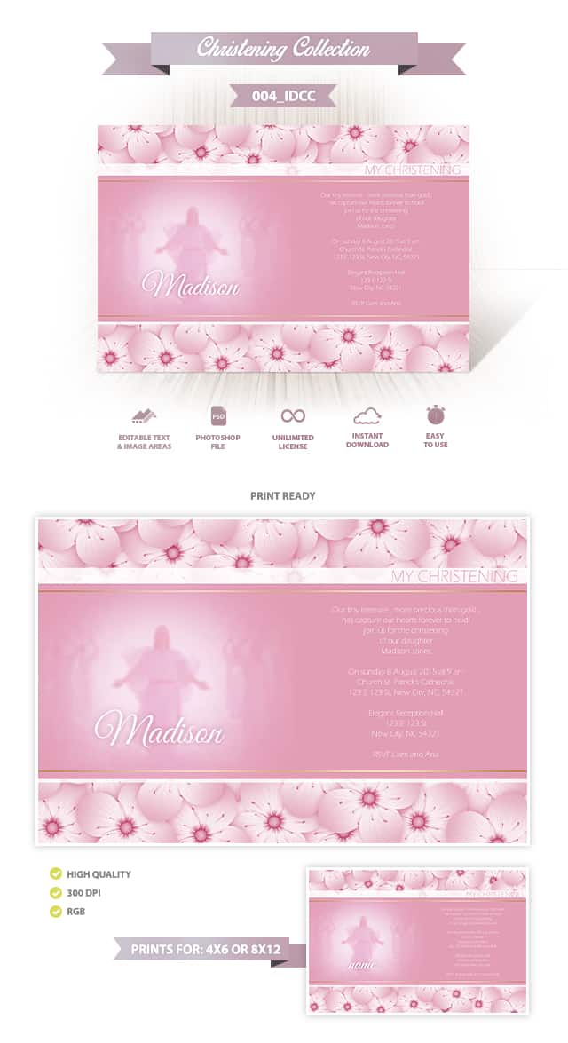 Christening Invitation Design 004