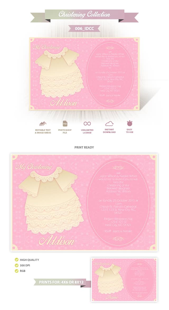 Christening Invitation Design 006