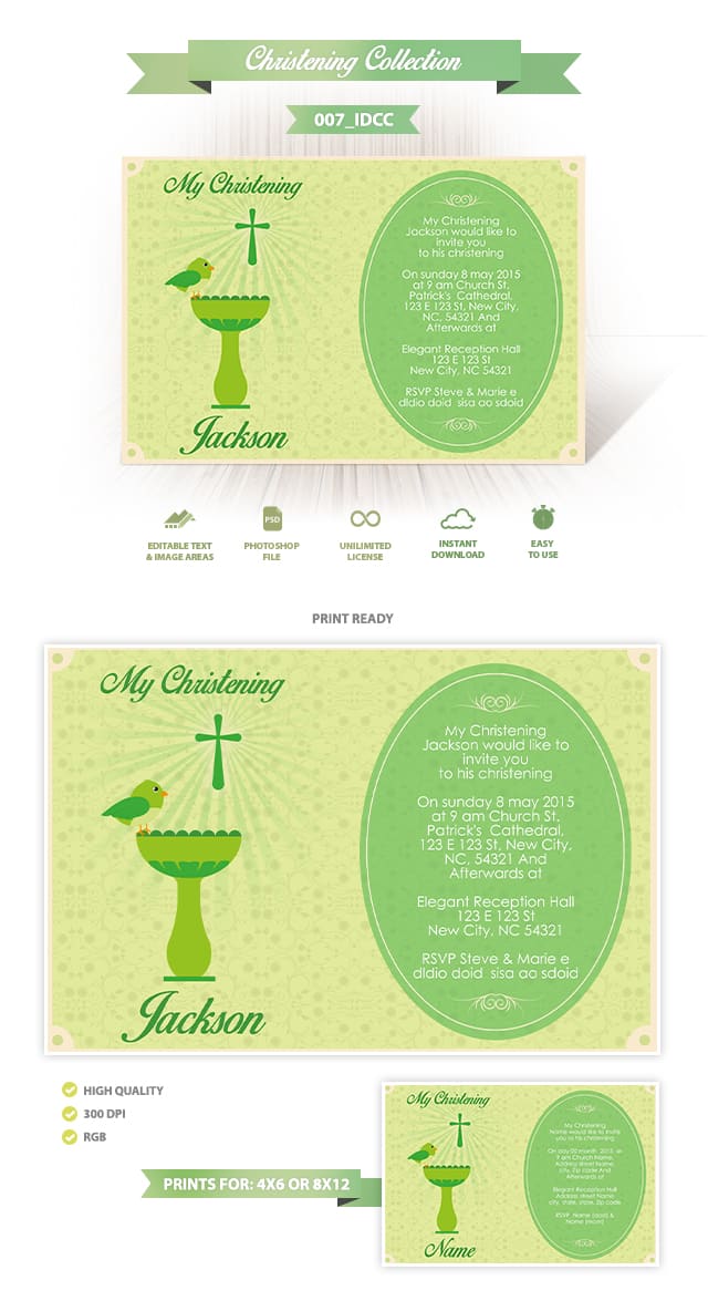 Christening Invitation Design 007