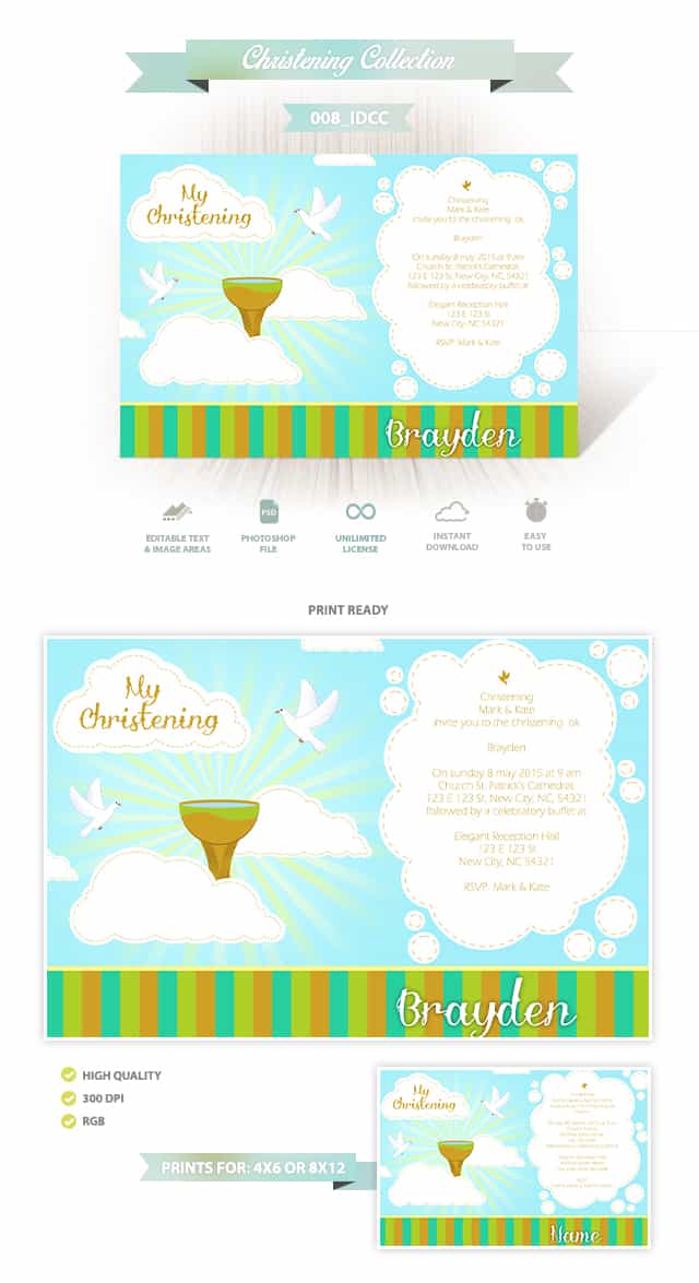 Christening Invitation Design 008