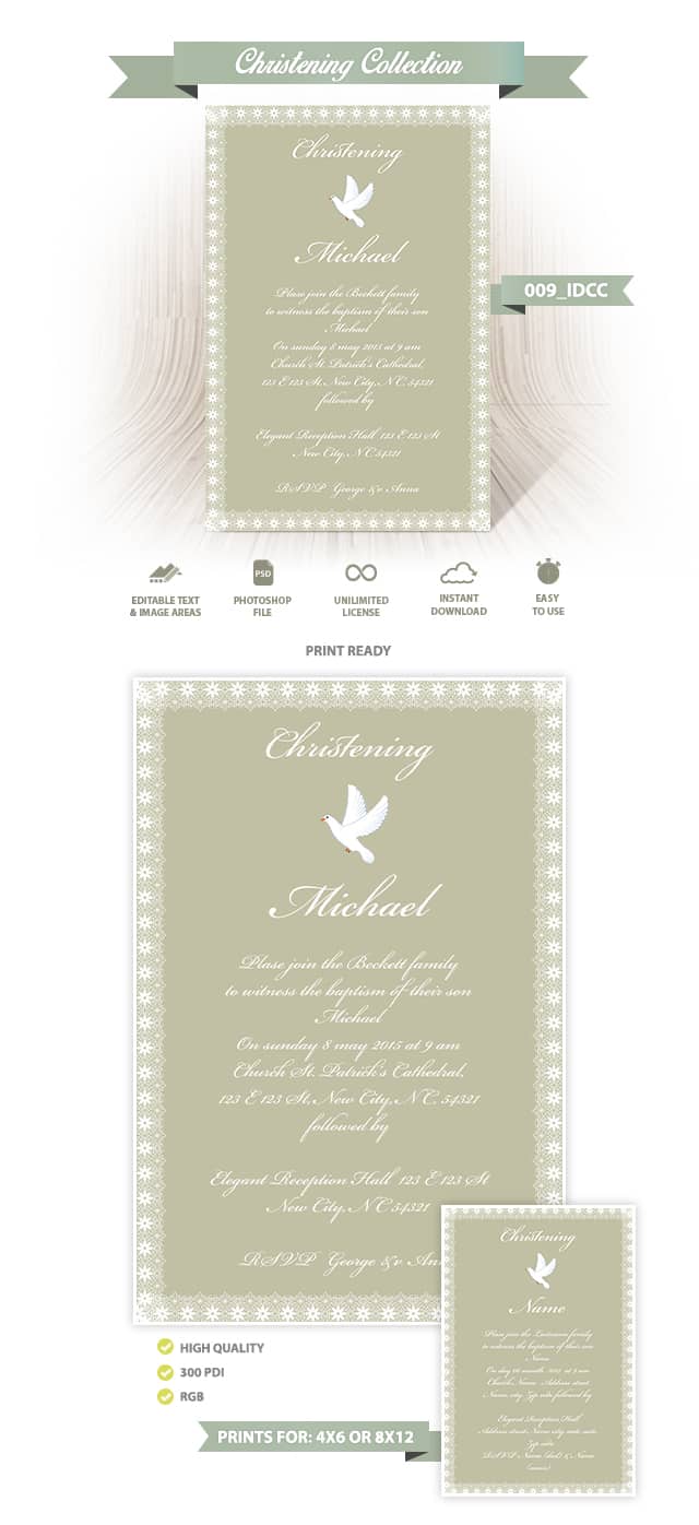 Christening Invitation Design 009