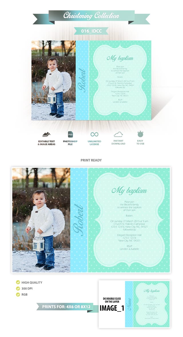 Christening Invitation Design 016