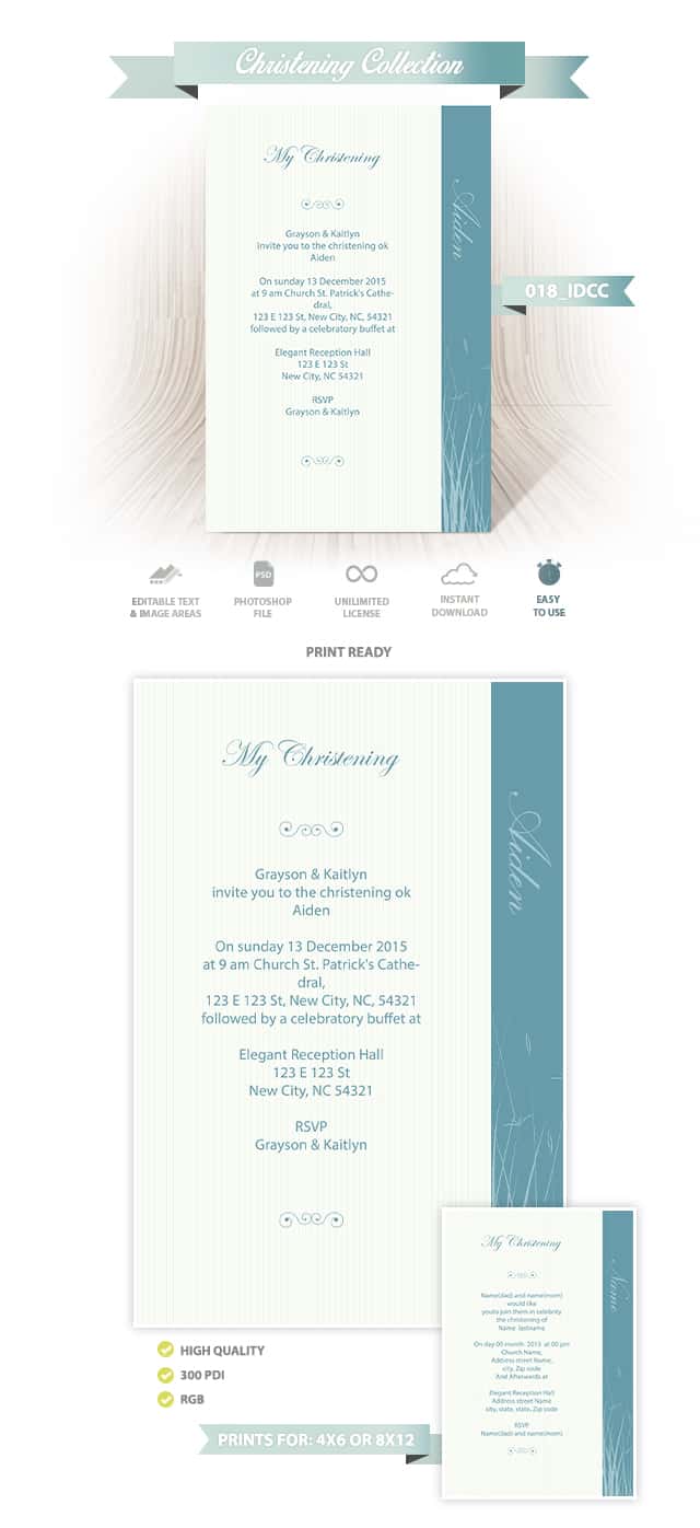 Christening Invitation Design 018