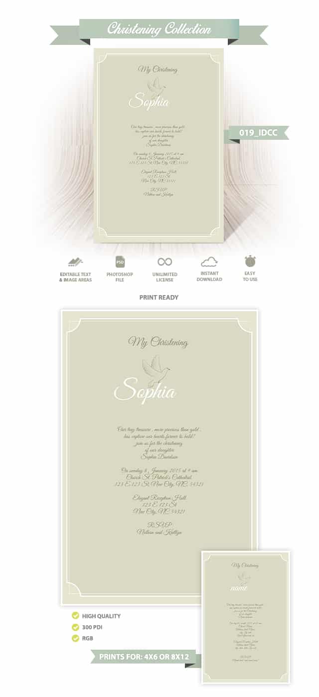 Christening Invitation Design 019