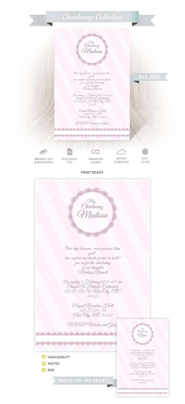 Christening Invitation Design 022