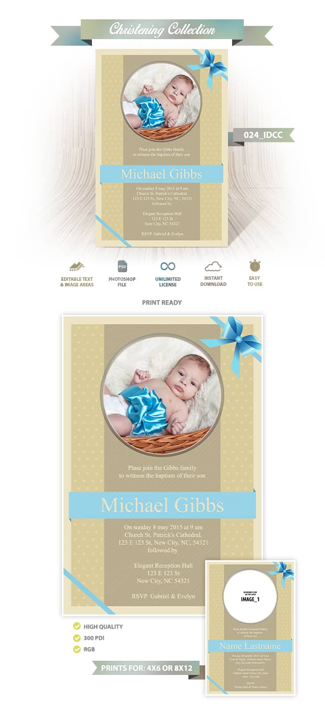 Christening Invitation Design 024