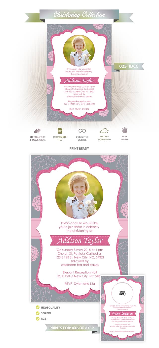 Christening Invitation Design 025