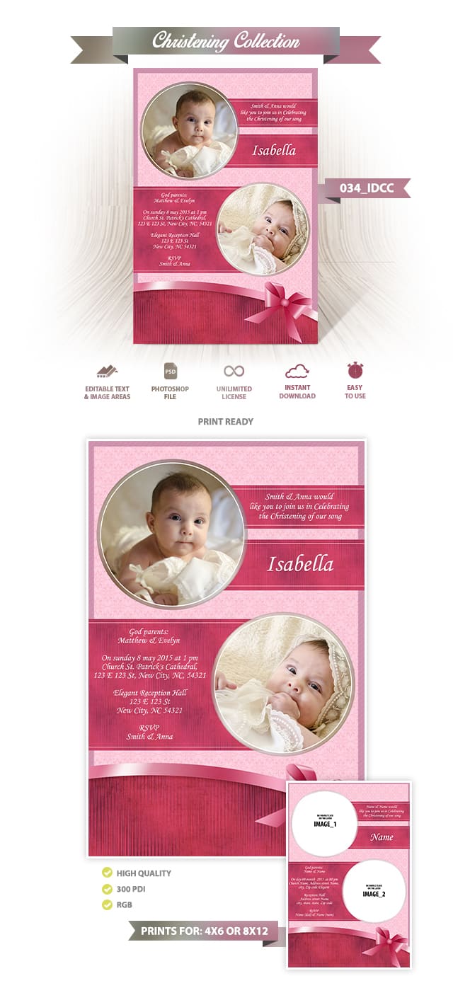 Christening Invitation Design 034