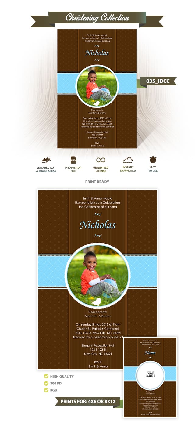 Christening Invitation Design 035