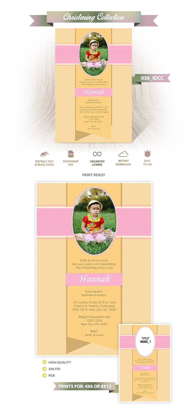 Christening Invitation Design 036