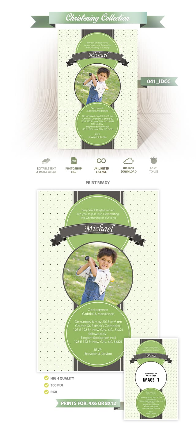 Christening Invitation Design 041