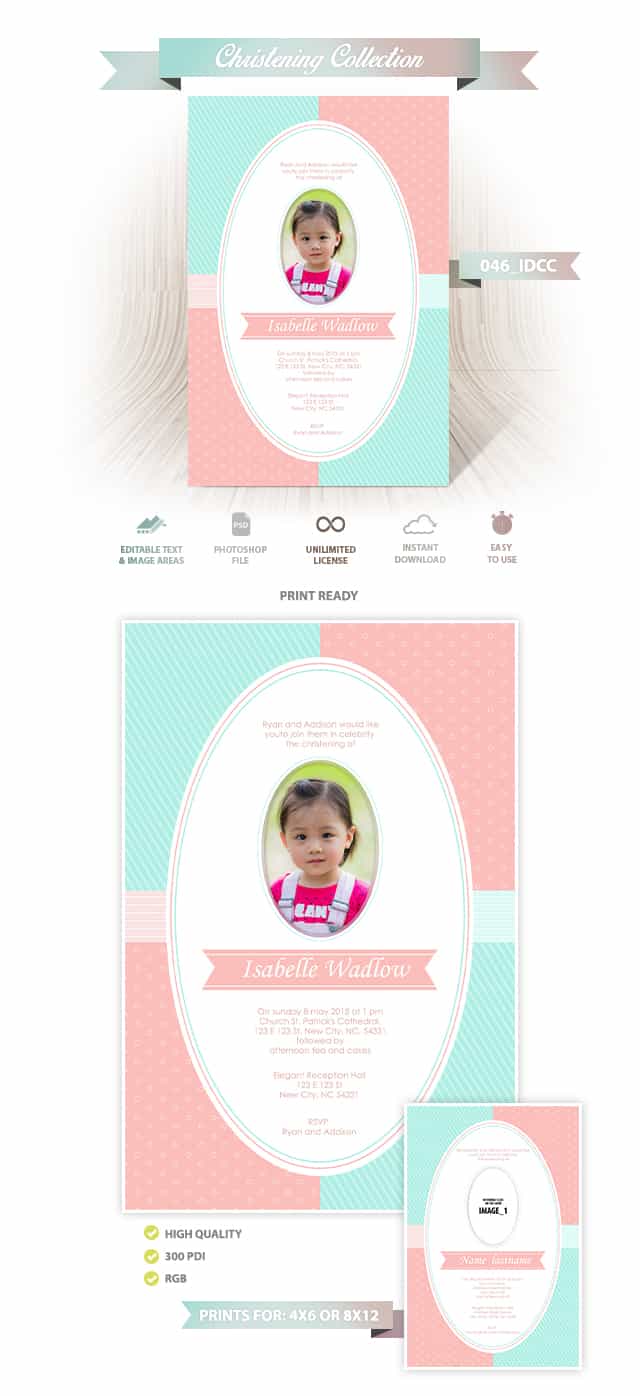 Christening Invitation Design 046