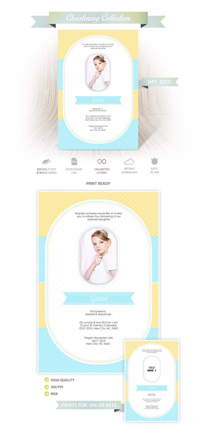 Christening Invitation Design 047