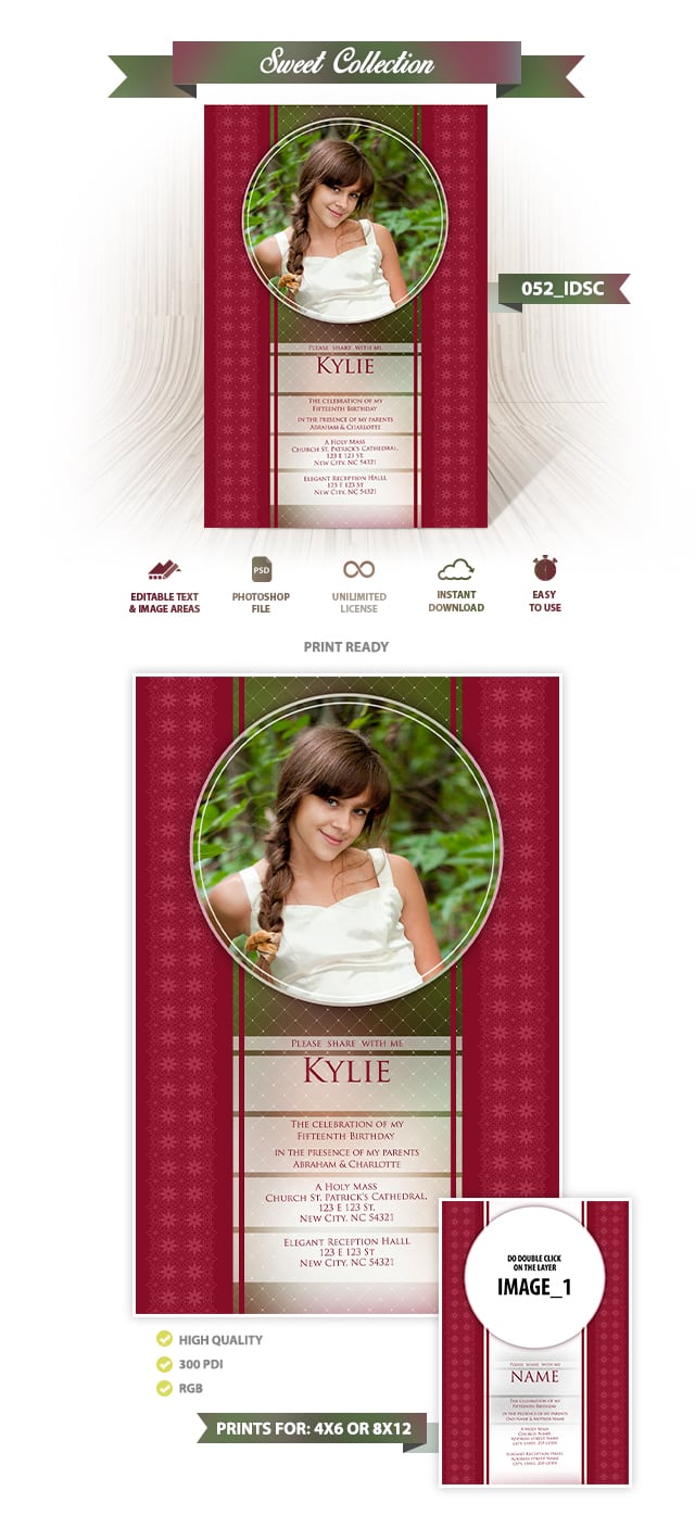 Sweet 16 Invitation Design 052