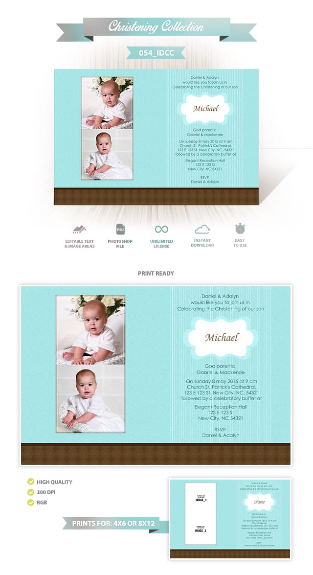 Christening Invitation Design 054