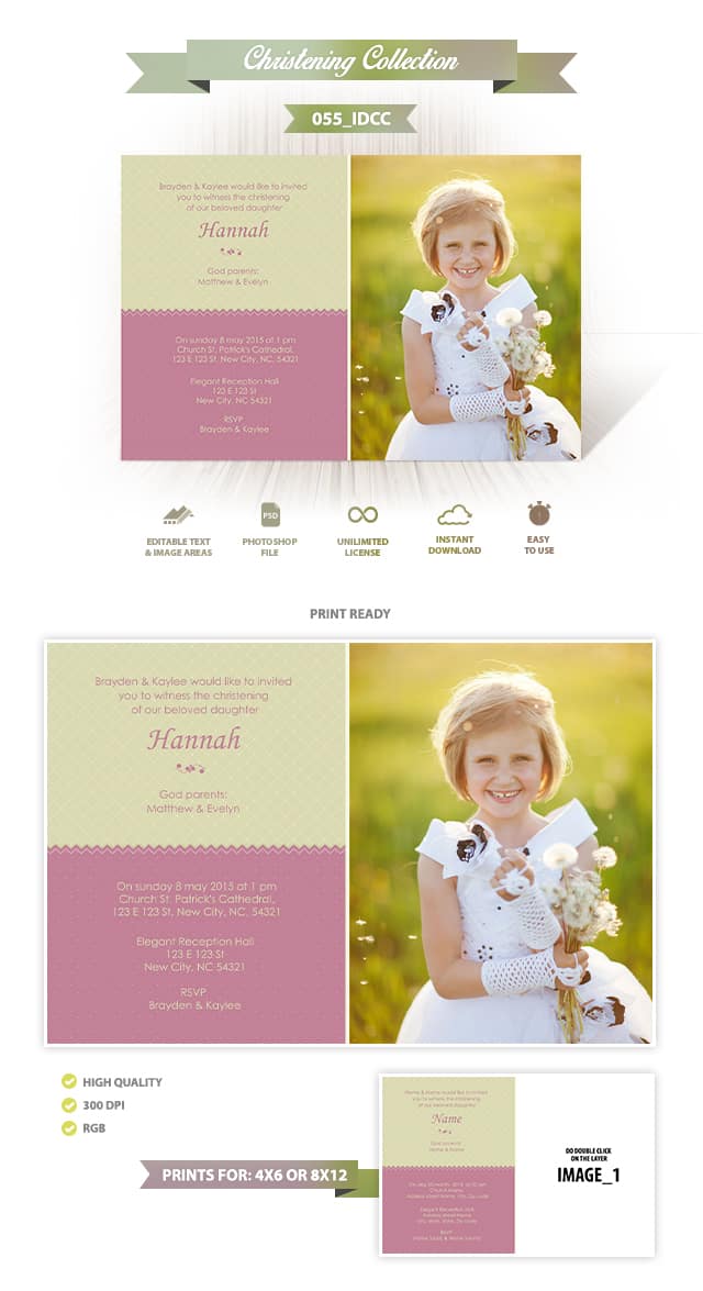 Christening Invitation Design 054