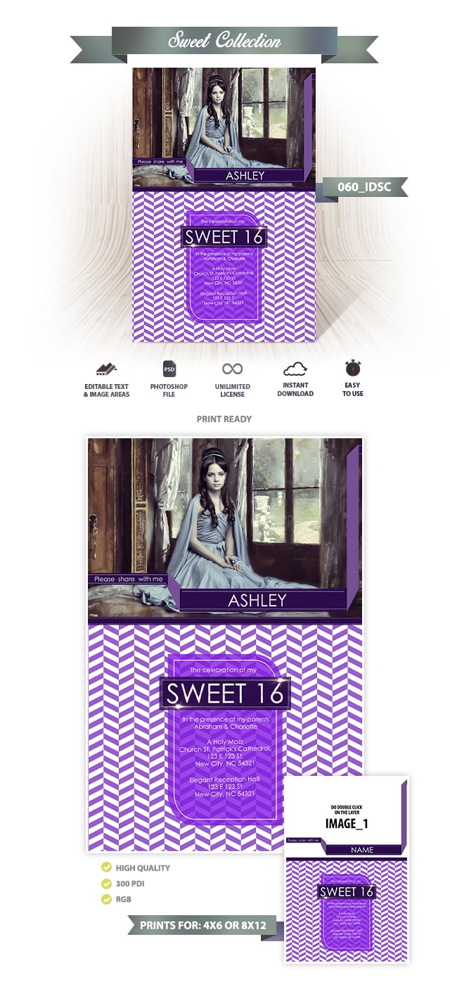 Sweet 16 Invitation Design 060