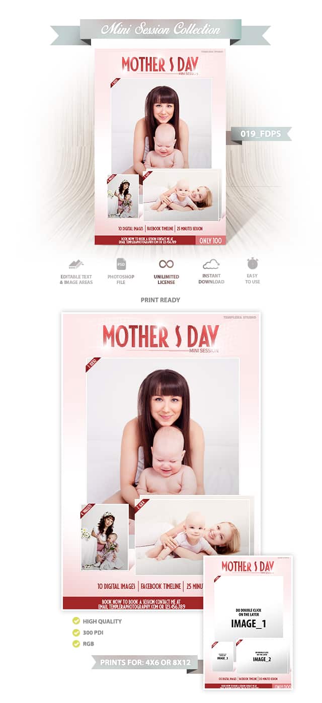 Mother's Day Mini Session Template 019 for Photographers