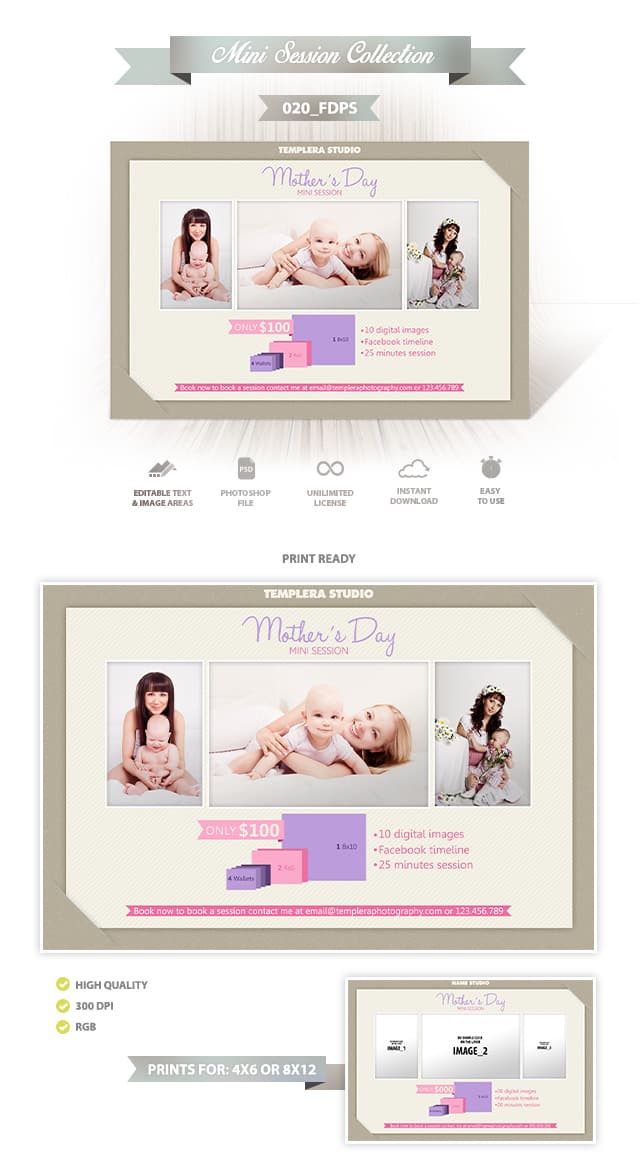 Mother's Day Mini Session Template 020 for Photographers