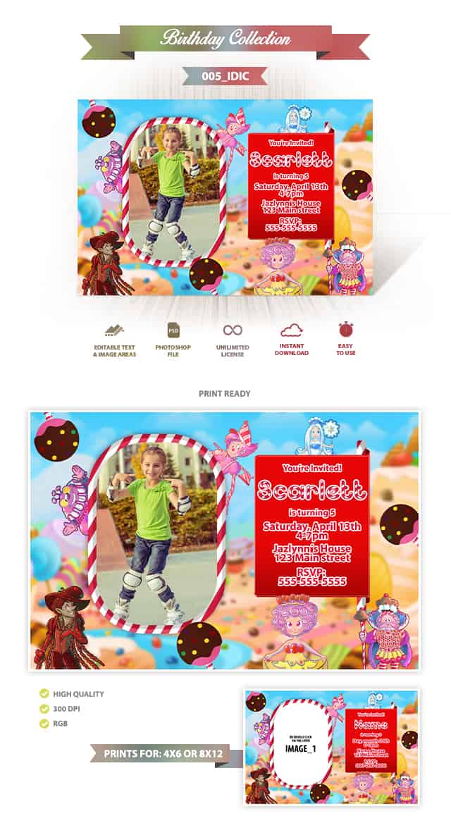 Candy Land Invitation Design 005