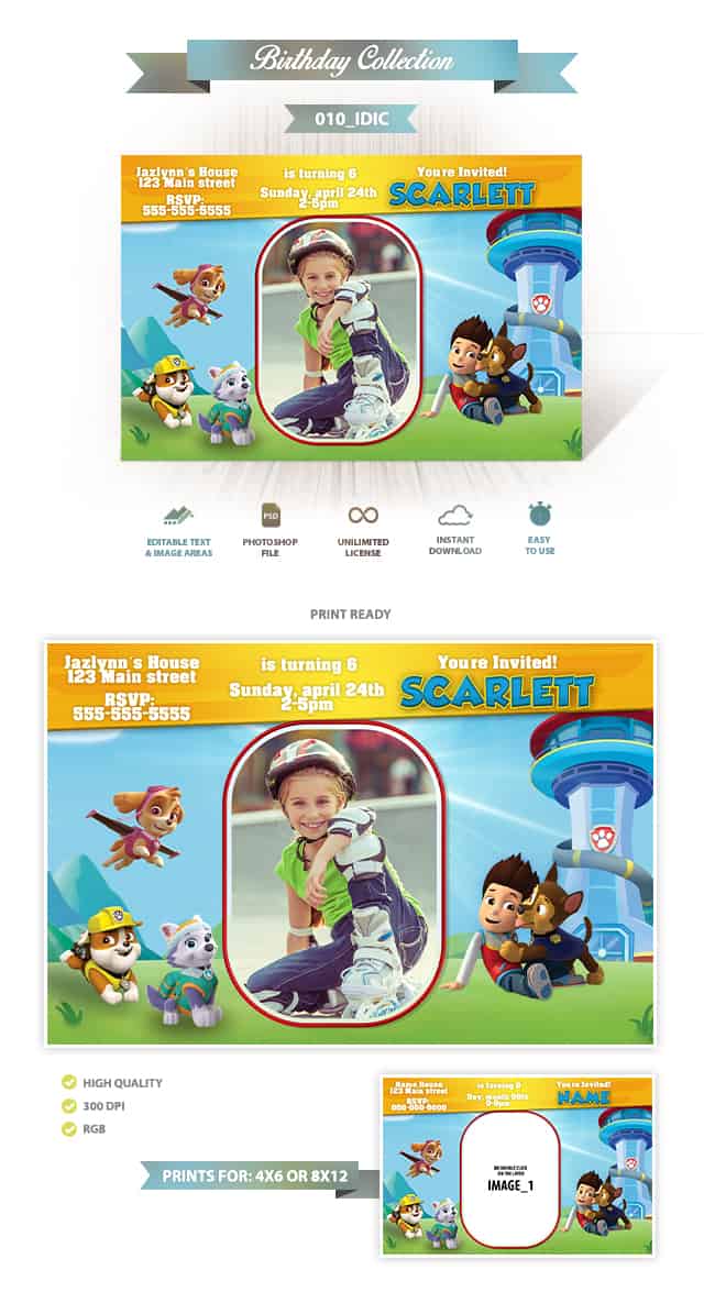 Paw Patrol Invitation Design 010