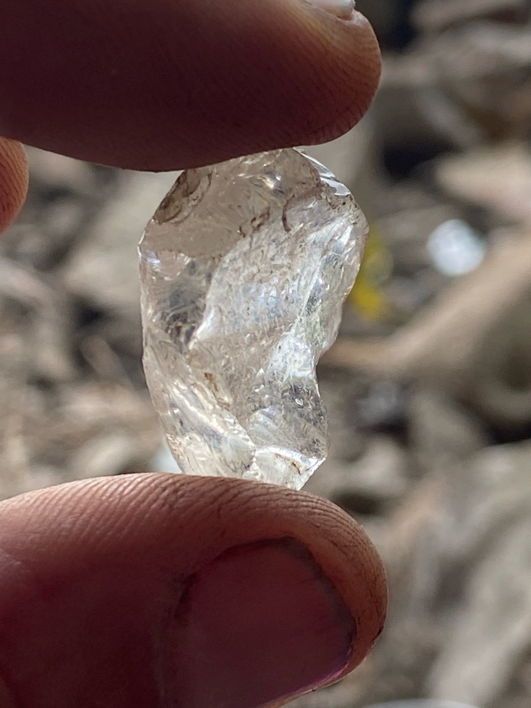 Natural - Rough crystal (un-cut, distorted octahedron/irregular form)