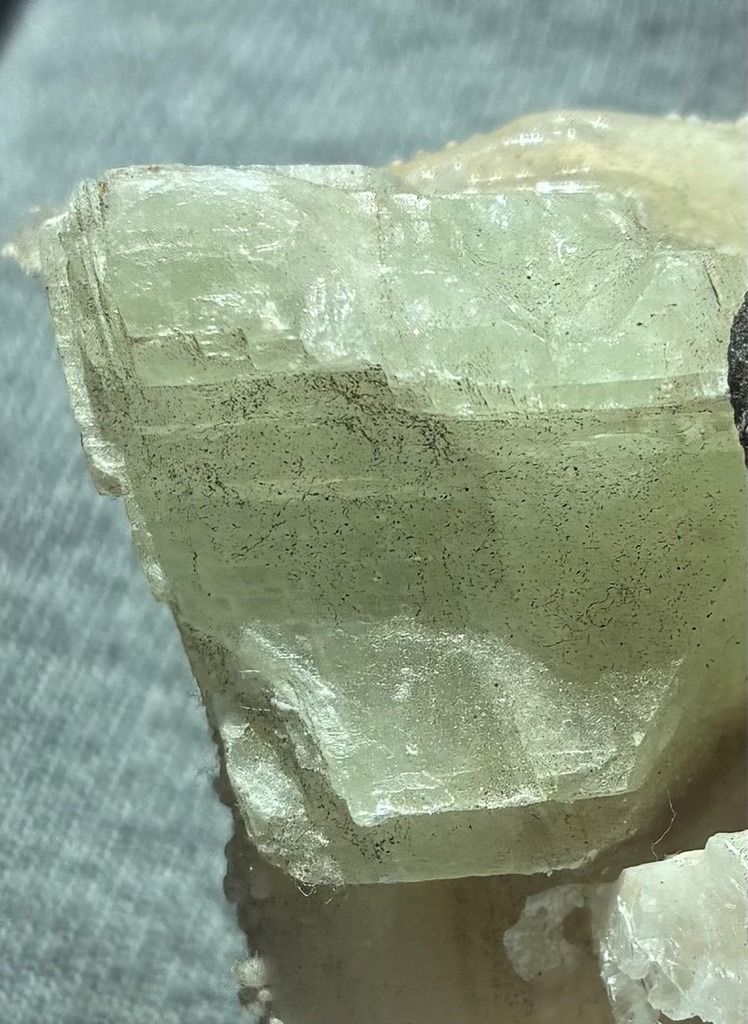 Not a diamond; this image depicts a rough mineral crystal specimen, likely apophyllite or prehnite on matrix, lacking gemological characteristics of a faceted diamond. - Rough crystal form (uncut, raw mineral specimen with natural tabular or prismatic habits)