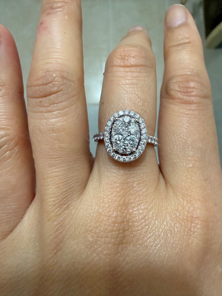 Natural Diamond Composite - Oval Halo (Composite Centre)