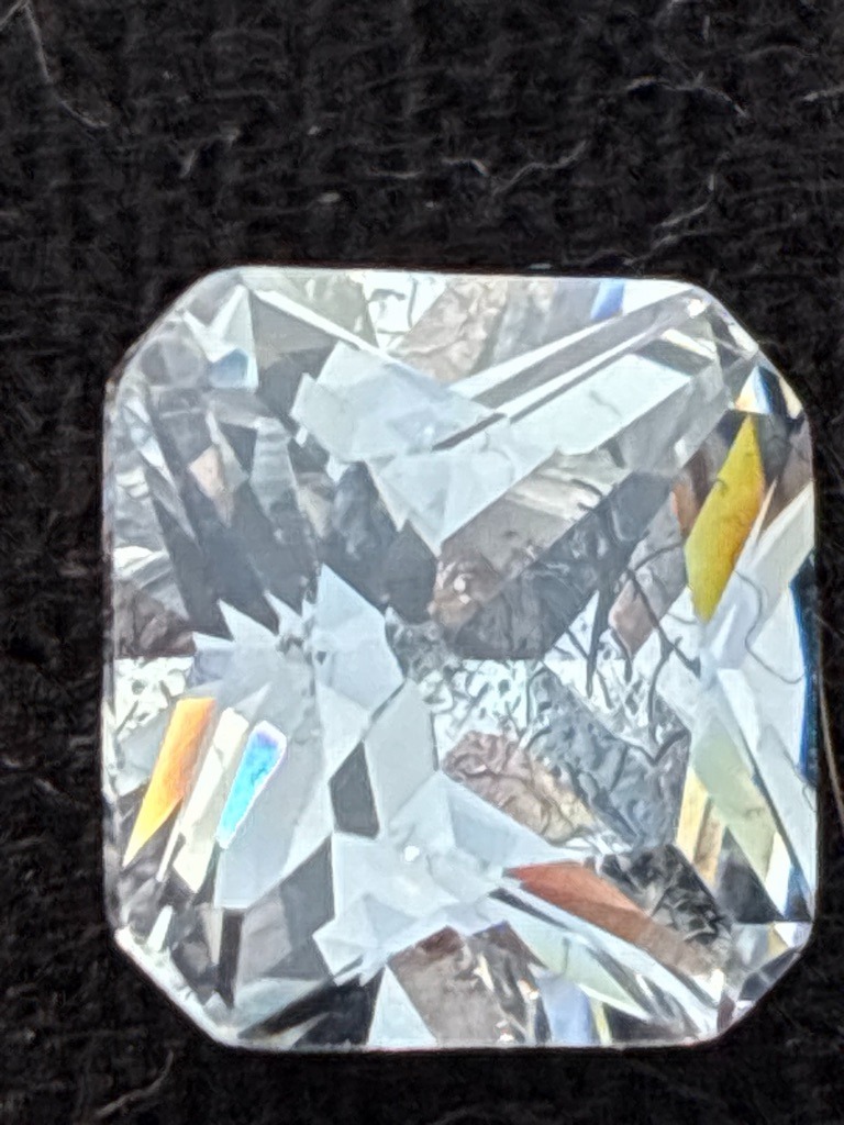 Likely Synthetic/Simulant (Moissanite) - Radiant Cut