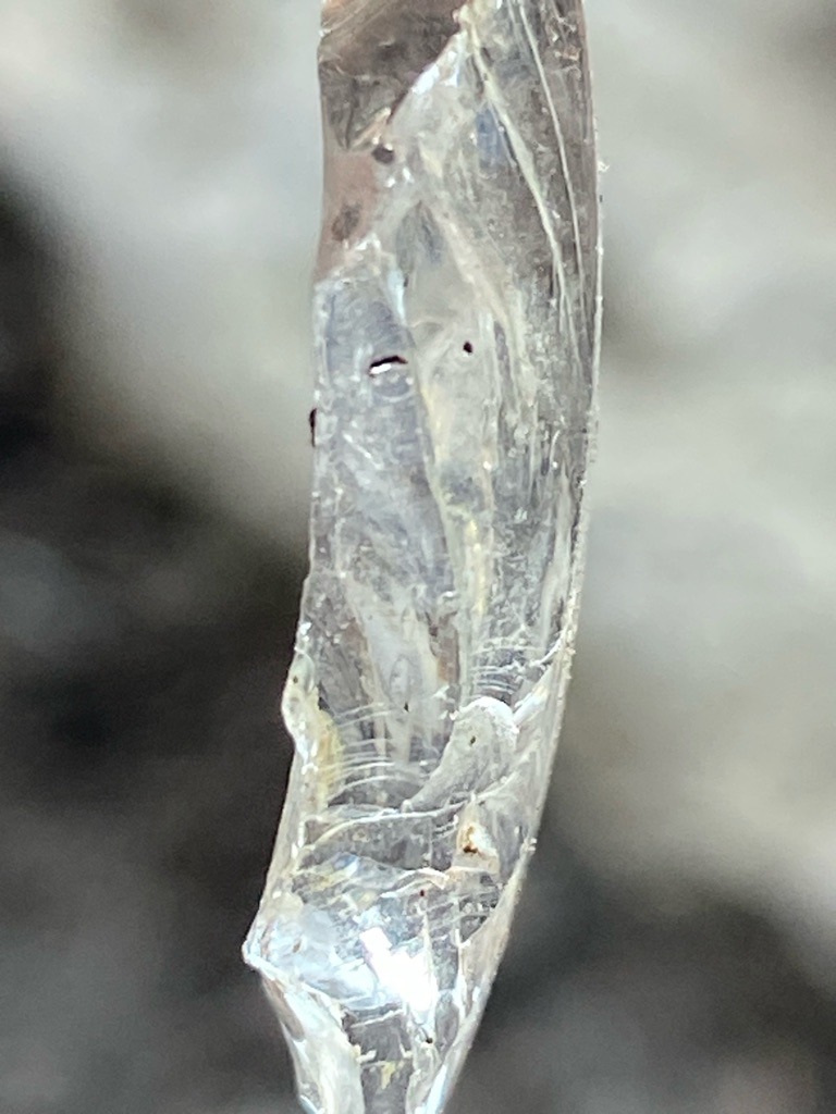 Natural Mineral Crystal (likely Quartz or Ice/Icicle, not a gem-quality diamond) - Rough Elongated Crystalline / Irregular Columnar
