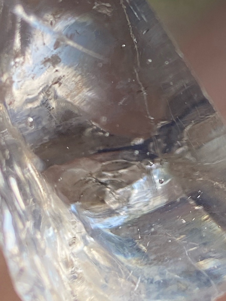 Natural Crystalline Material / Quartz (Specimen shows characteristics resembling quartz crystal rather than a faceted diamond, likely raw mineral specimen) - Raw Uncut Crystal / Irregular Rough Form