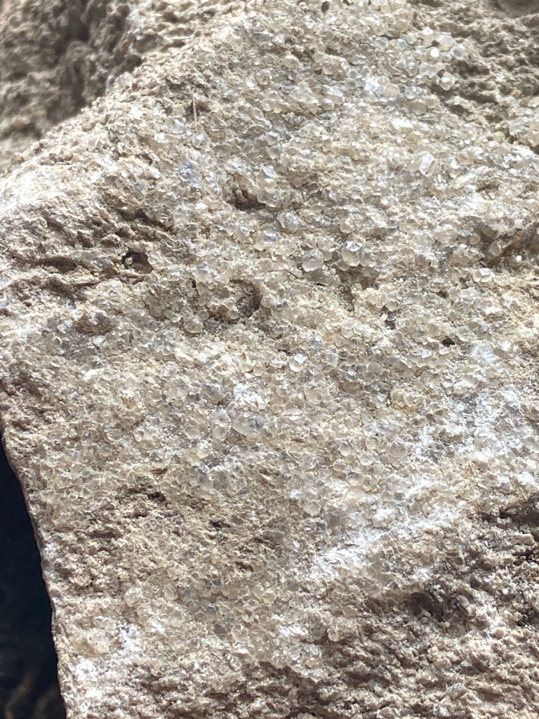 Not Diamond (Mineral Crystals / Quartz or Salt/Gypsum on Matrix) - Rough / Uncut Microcrystalline or Drusy aggregate