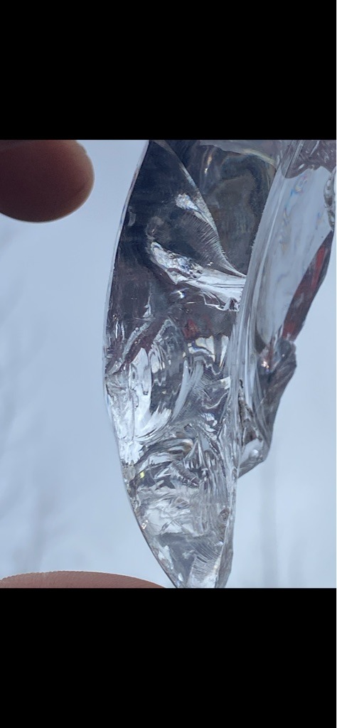 Likely Quartz, Glass, or Macle Rough Diamond - Rough / Uncut (Macle-like formation)