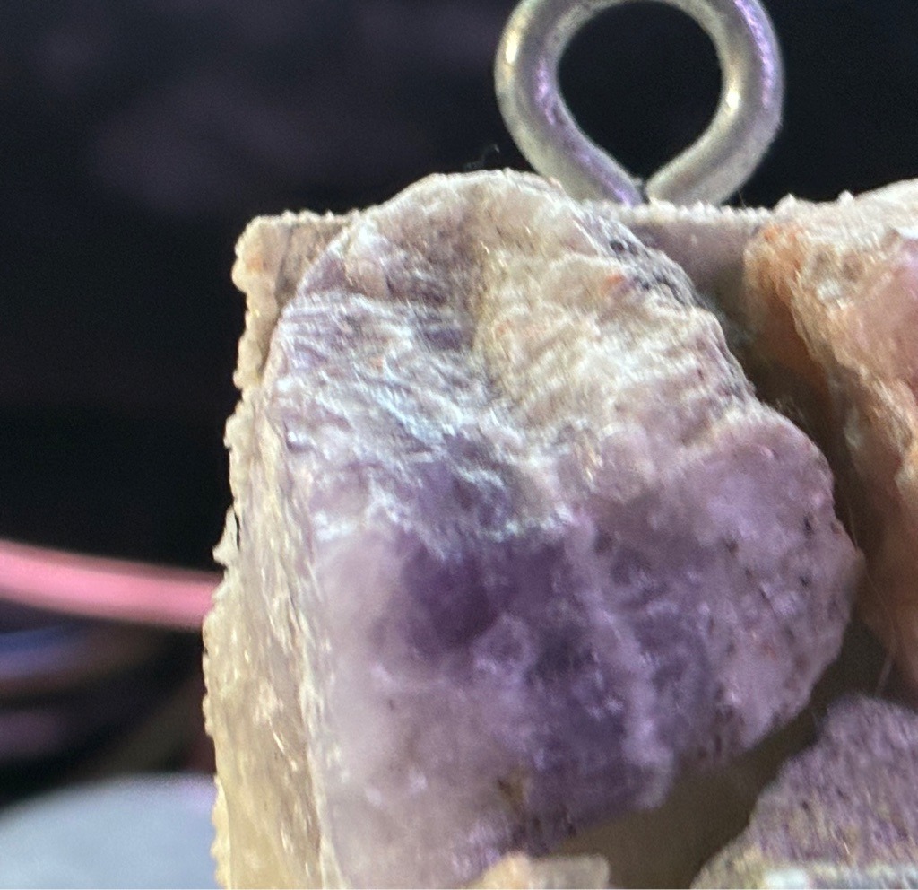 Not a diamond; this is a raw mineral specimen, specifically appearing to be Amethyst (quartz) or a similar purple crystalline stone. - Rough / Uncut crystal formation