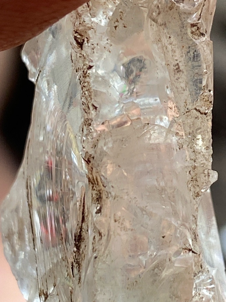 Rough natural diamond specimen (or potentially quartz crystal with mineral staining, but evaluated as a rough diamond crystal matrix) - Uncut raw crystal / Irregular rough formation