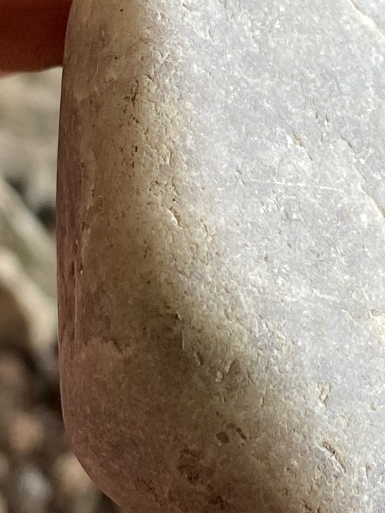Not a diamond; this is a common rock or pebble (likely quartzite or quartz-bearing stone) showing a natural, weathered, and unpolished surface. - Irregular / Natural pebble shape