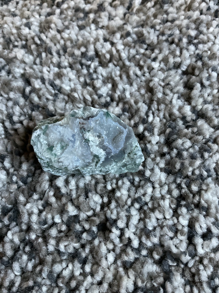 Non-diamond (likely Moss Agate / Green Fluorite / Chalcedony) - Rough / Uncut Unformed