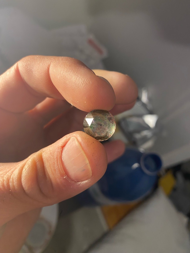 Likely Non-Diamond Mineral (Possible Quartz, Glass, or Fluorite) - Round Rose Cut