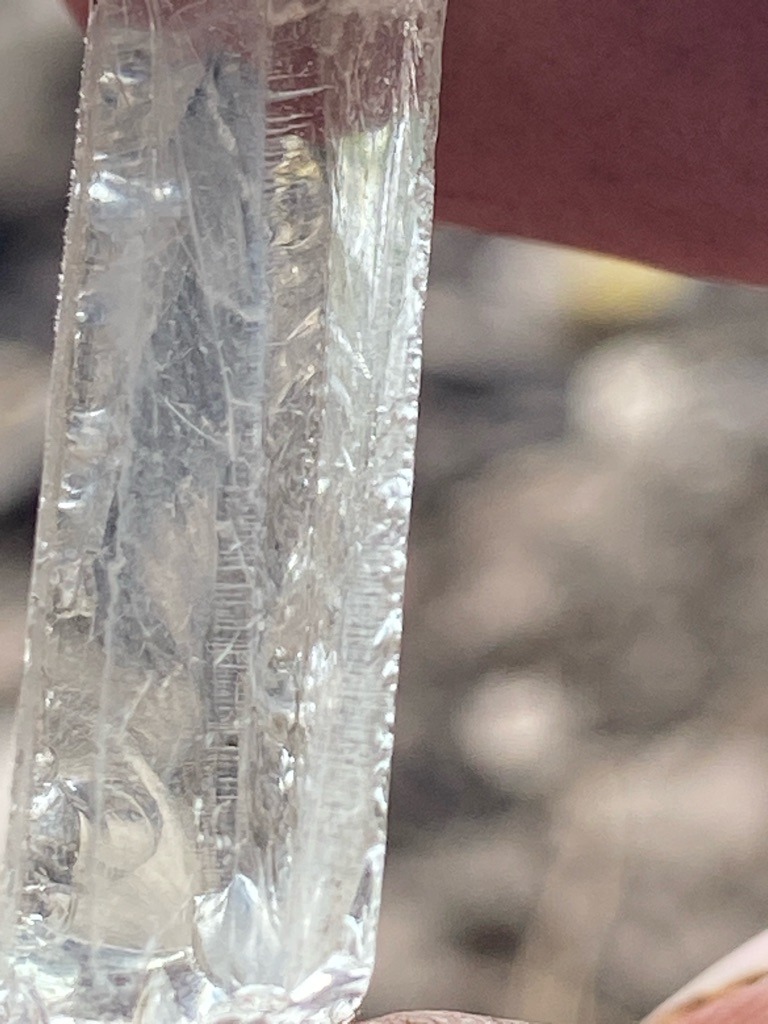 Natural rough crystal specimen - Rough elongated crystal / Untrimmed octahedral habit with striations