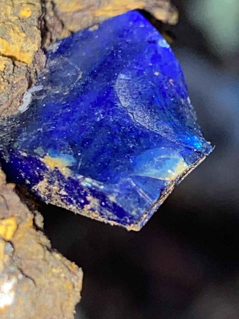 Natural Rough Crystal (Potential Lapis Lazuli or Azurite, non-diamond) - Rough / Uncut (Natural octahedron or rhombohedral fragment)