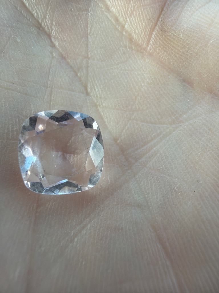Natural / Quartz (Amethyst/White Quartz appearance) - Cushion Modified Brilliant