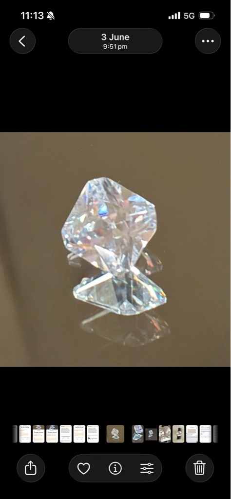 Natural or Lab-Grown Diamond (requires lab testing to differentiate) - Princess Cut (Modified Square Brilliant)