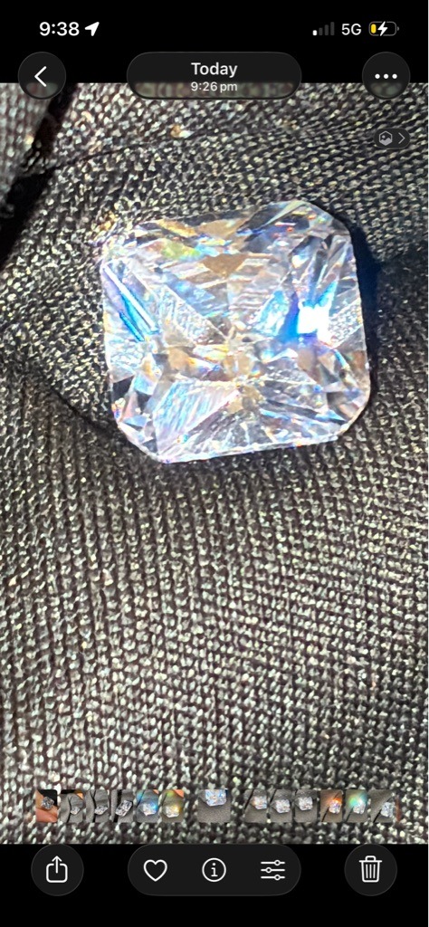 Simulant (Likely Cubic Zirconia or Moissanite) - Radiant Cut