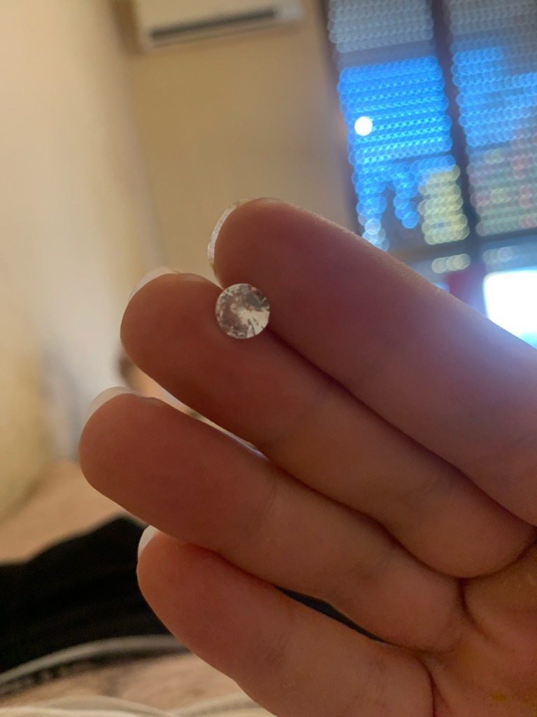 Likely Cubic Zirconia or Simulated Stone - Round Brilliant