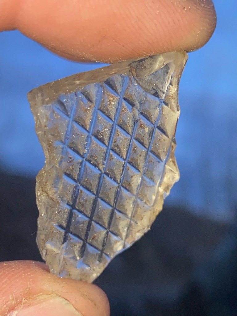 Non-Diamond (Man-made Glass/Cullet) - Rough Fragment with Pressed Pattern