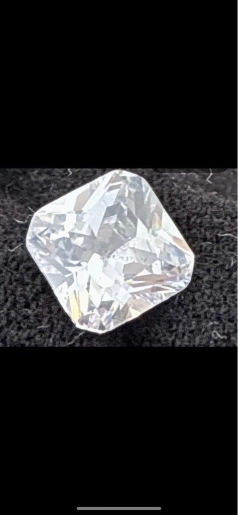 Likely Cubic Zirconia or Moissanite - Radiant Cut
