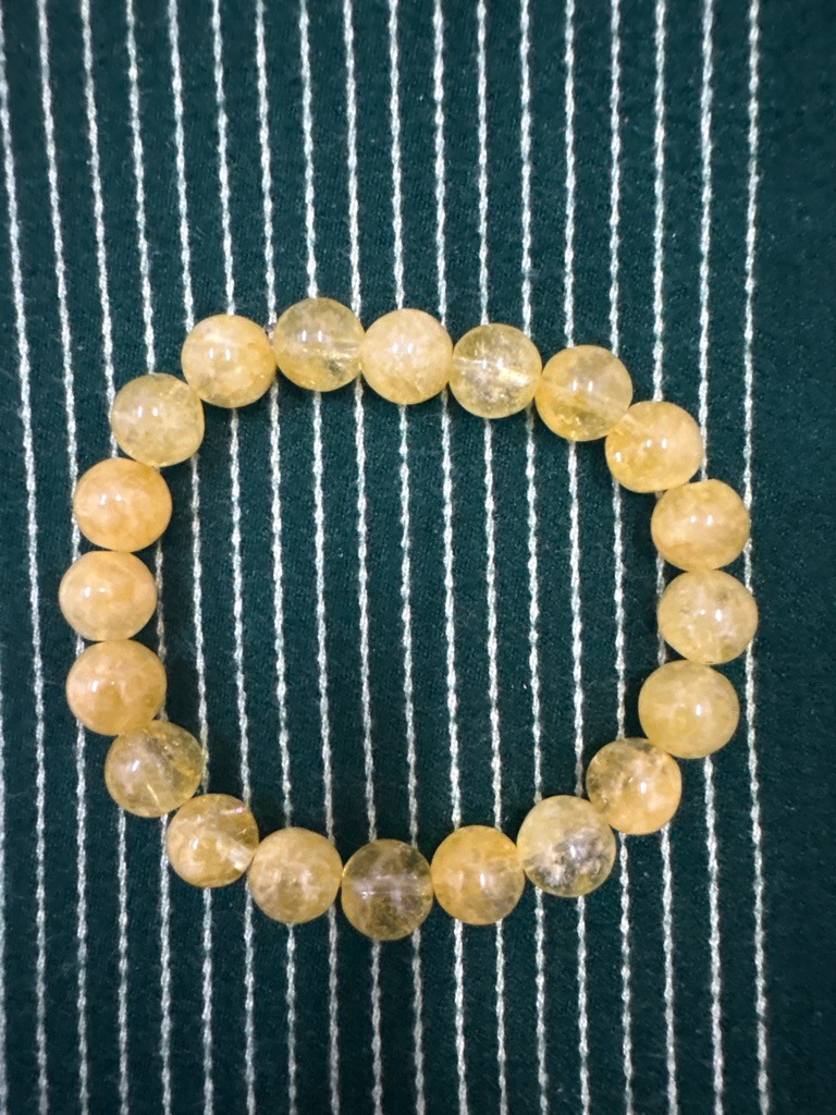 Natural Gemstone (Citrine / Yellow Quartz) - Non-Diamond - Round Beads (Spheres)
