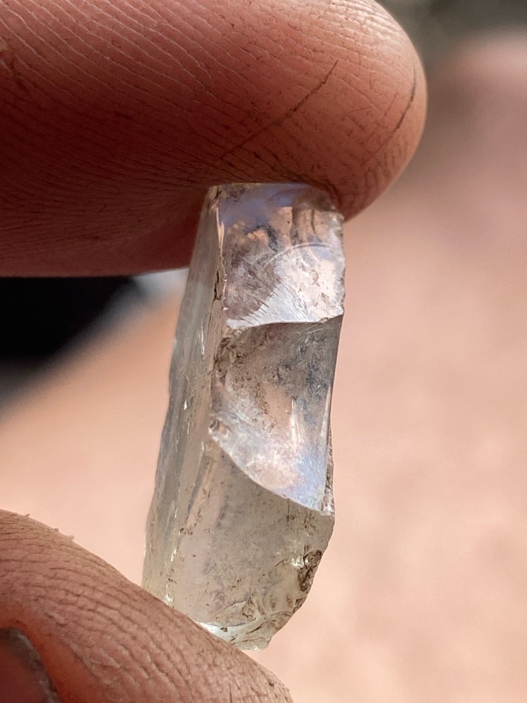 Rough natural diamond crystal fragment - Uncut or partially fractured tabular/elongated crystal