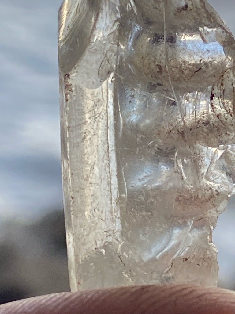 Natural diamond crystal (uncut, rough form) - Rough crystal / irregular elongated octahedron fragment